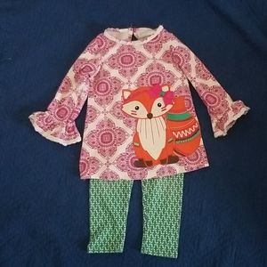 Pink and green two piece set.